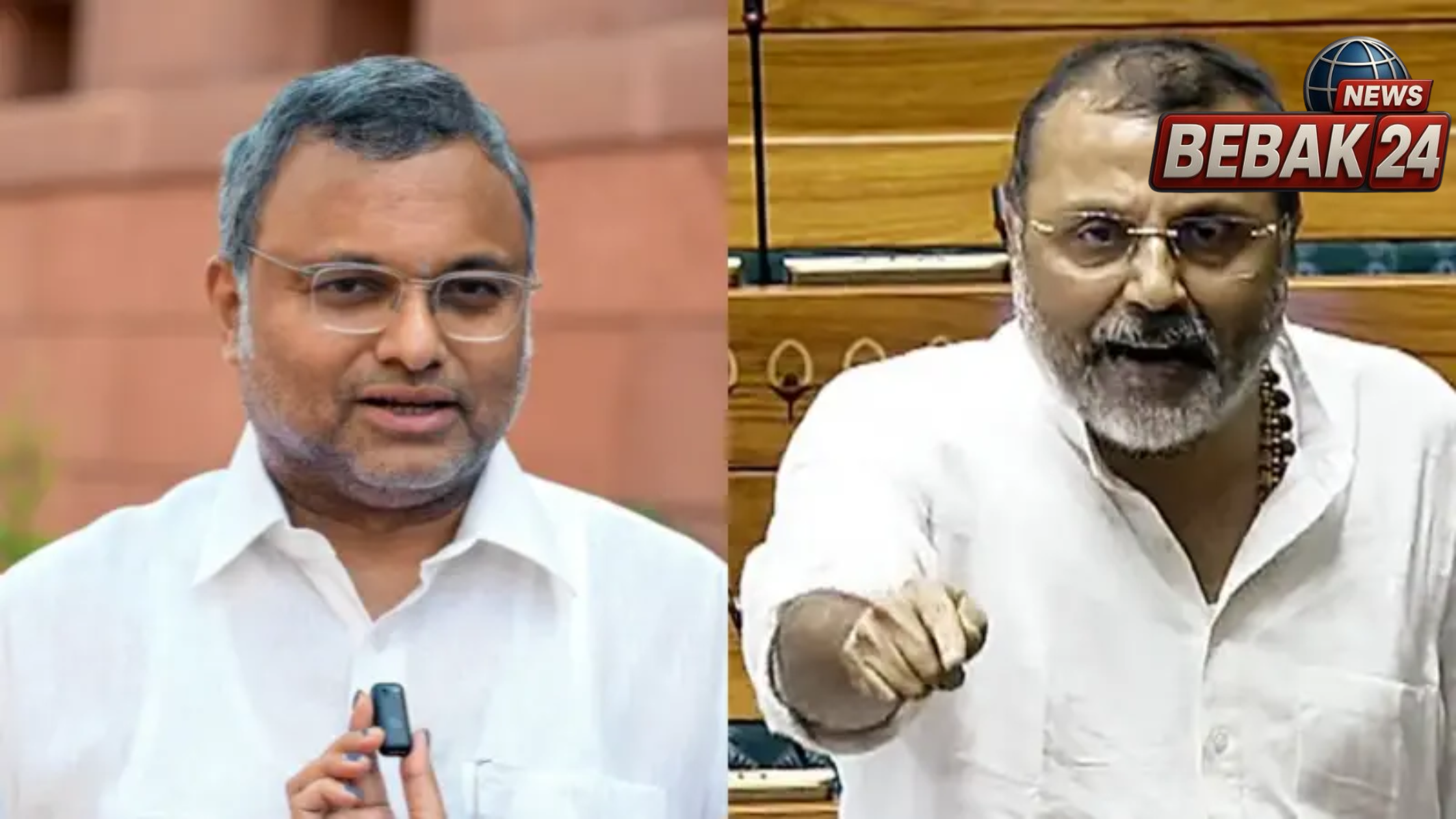 संसद परिसर में कार्ति चिदंबरम और निशिकांत दुबे के बीच तीखी बहस; यूके कंपनी 'बैकप्स लिमिटेड' के स्वामित्व पर छिड़ा घमासान