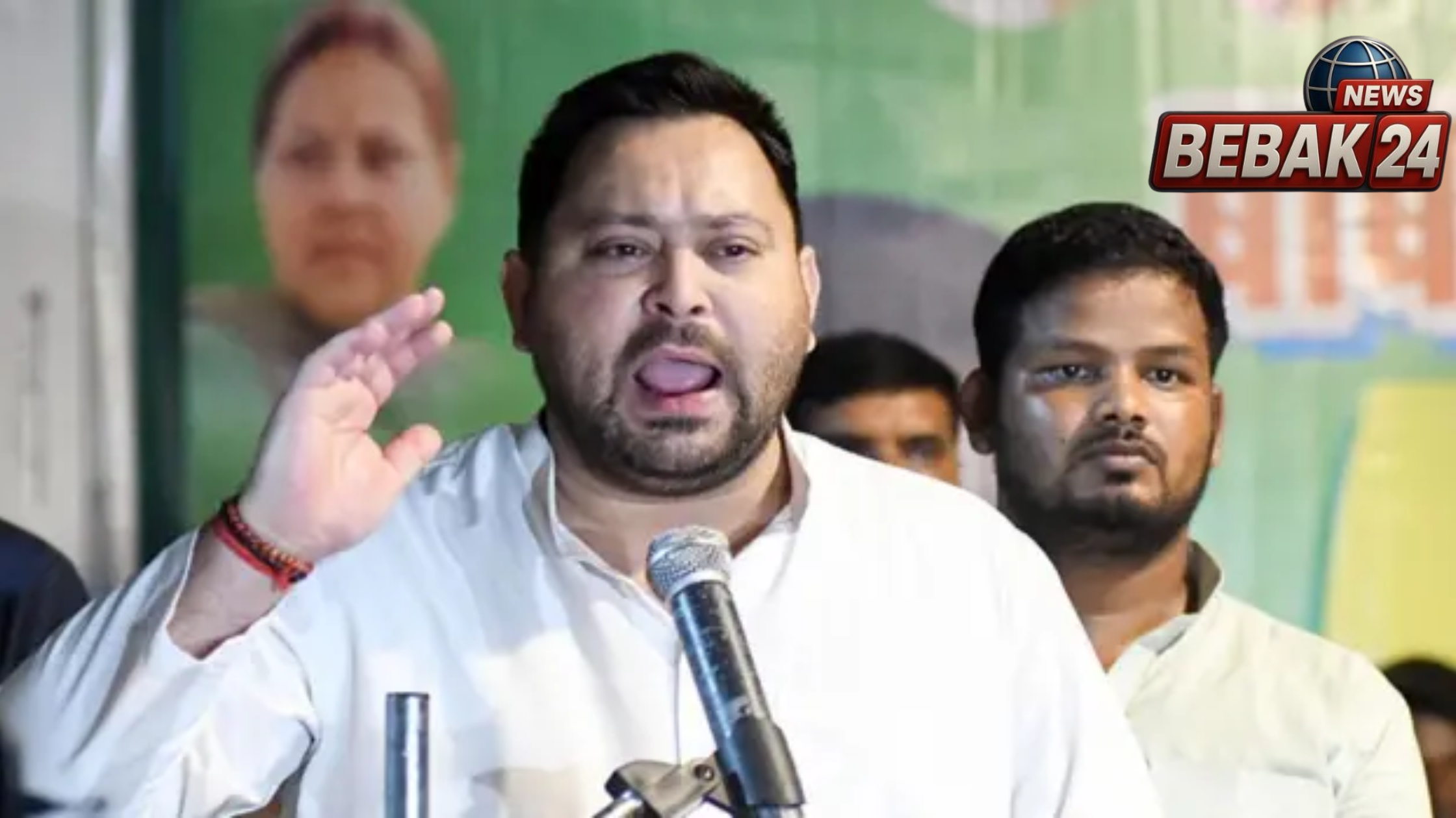 तेजस्वी के राजभवन मार्च में हंगामा: बैरिकेडिंग टूटी, वाटर कैनन चला; हिरासत में नेता प्रतिपक्ष